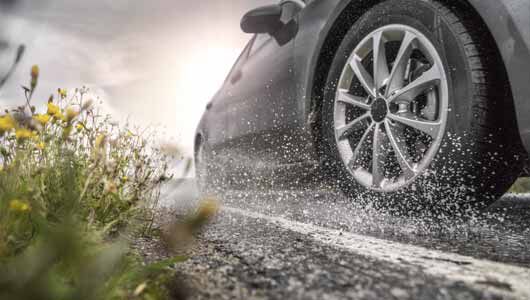 Electric Vehicle with new tires.