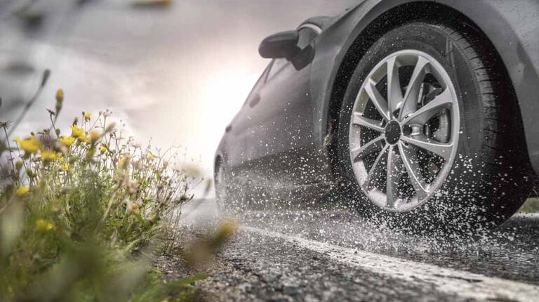 EV vehicle with new EV tires